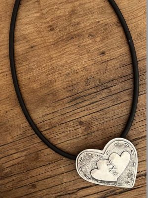 Kerry Green Sterling Silver Pendant, "Hearts Together"