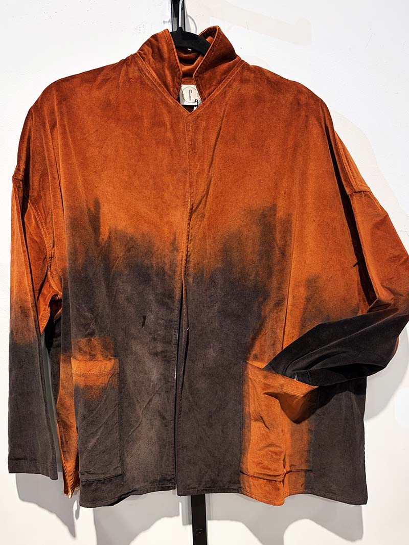 Fissore Cashmere Oversized Cotton Velvet Jacket Orange-Brown