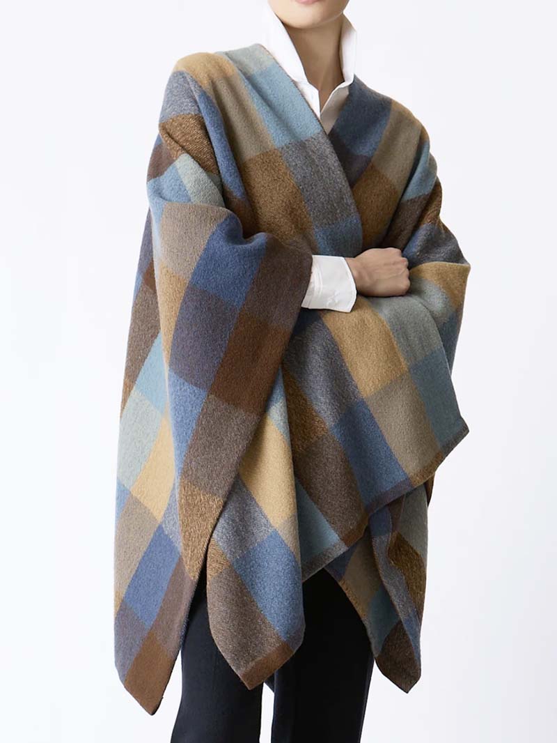 Kal Rieman Wool Poncho Autumn Check